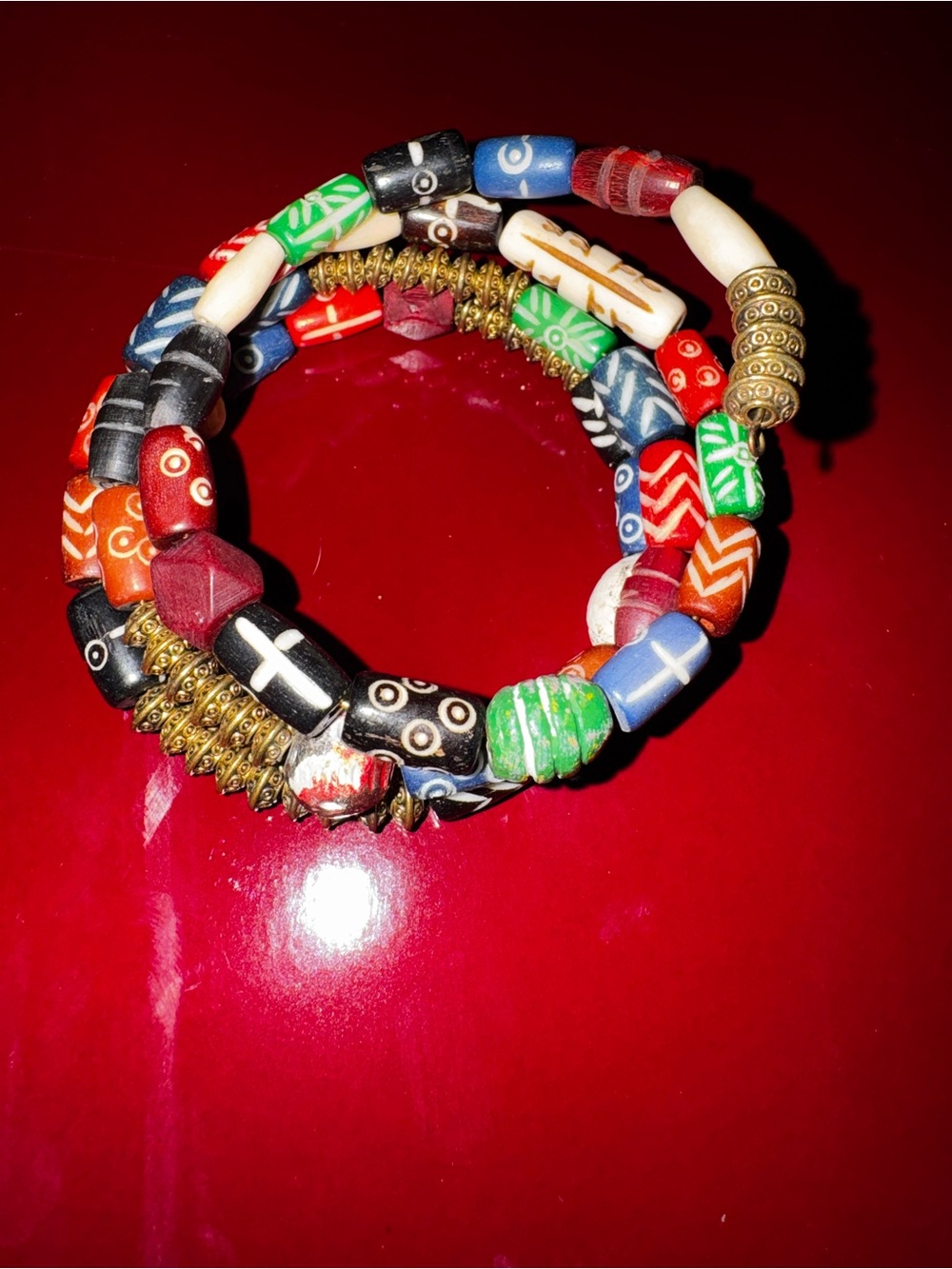 Multi-Color Bohemian Beaded Wrap Bracelet -- From Cape Town South Africa